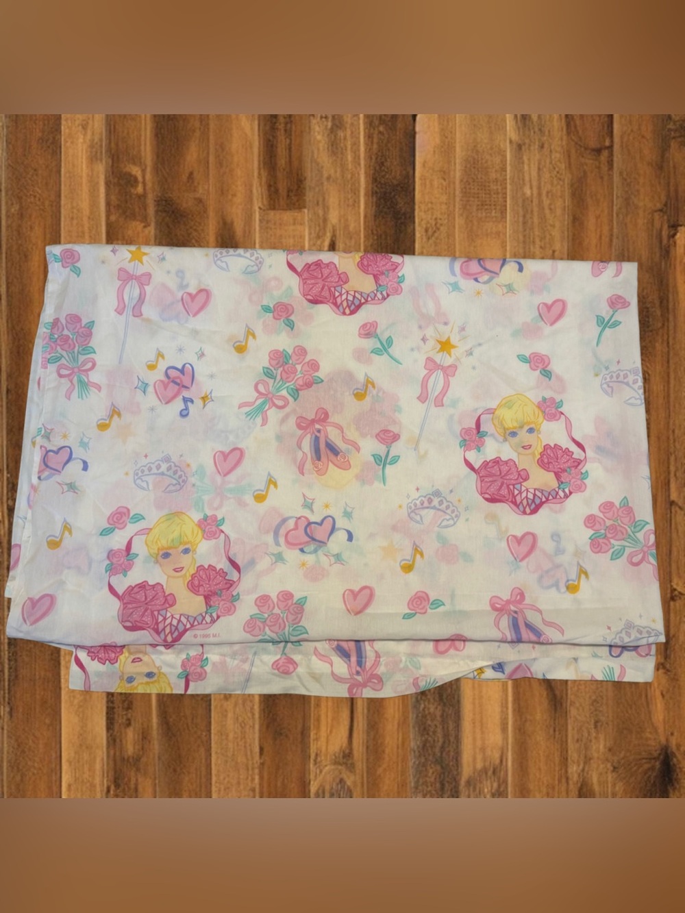 Vintage 1995 Barbie Twin Flat Sheet Ballet Princess Fairycore Bedding
